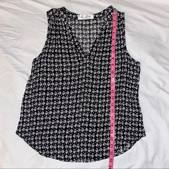 Eden in Love - black & white printed tank top Sz M - Picture 6 of 7